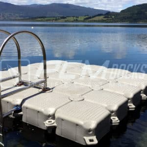 pcm docks balsa con escalera muelle flotante